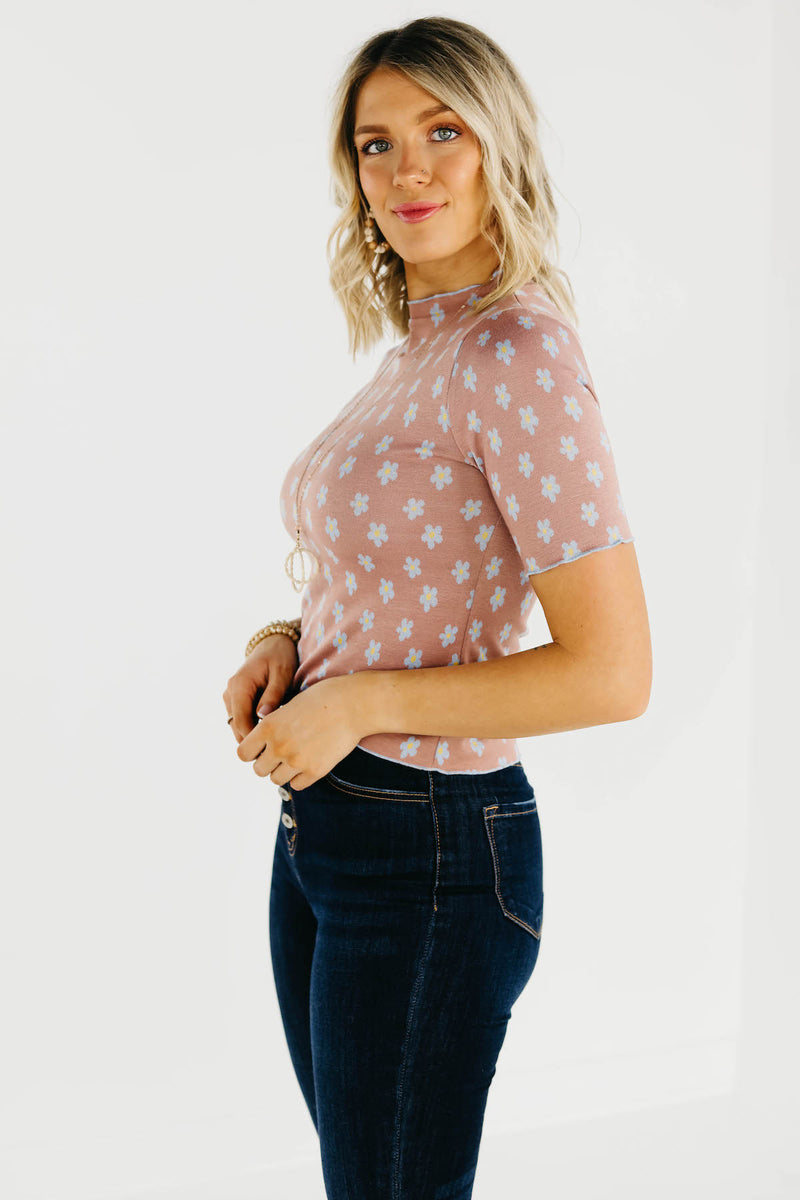 The Tuttle Floral Lettuce Trim Top - FINAL SALE