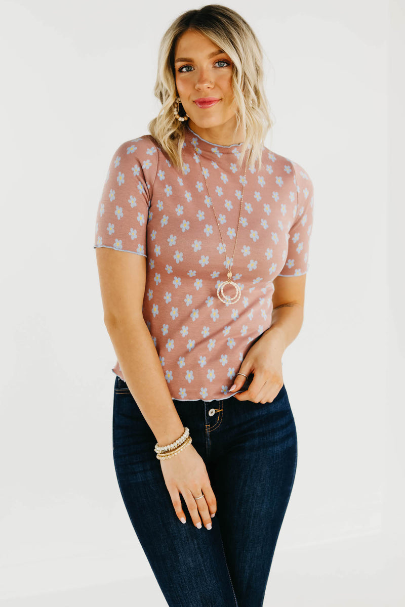The Tuttle Floral Lettuce Trim Top - FINAL SALE