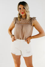 The Jayla Lace Yoke Woven Top - FINAL SALE