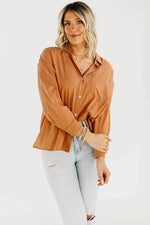 The Rosalyn Button Down Shirt - Tan - FINAL SALE