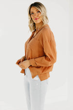 The Rosalyn Button Down Shirt - Tan - FINAL SALE