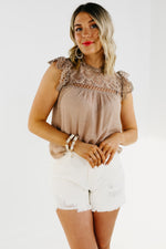 The Jayla Lace Yoke Woven Top - FINAL SALE