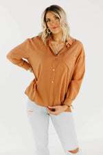 The Rosalyn Button Down Shirt - Tan - FINAL SALE