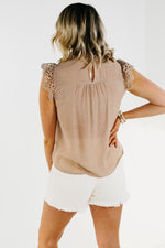 The Jayla Lace Yoke Woven Top - FINAL SALE