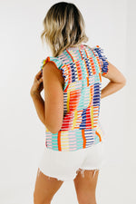 The Georgia Smocked Abstract Print Top - FINAL SALE