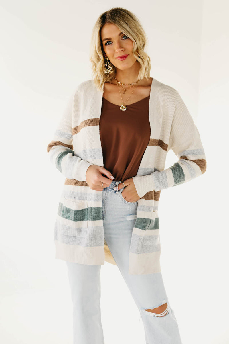 The Tesla Longline Striped Cardigan