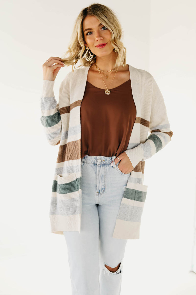 The Tesla Longline Striped Cardigan