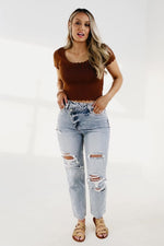 The Scarlett Ribbed Scalloped Top - FINAL SALE