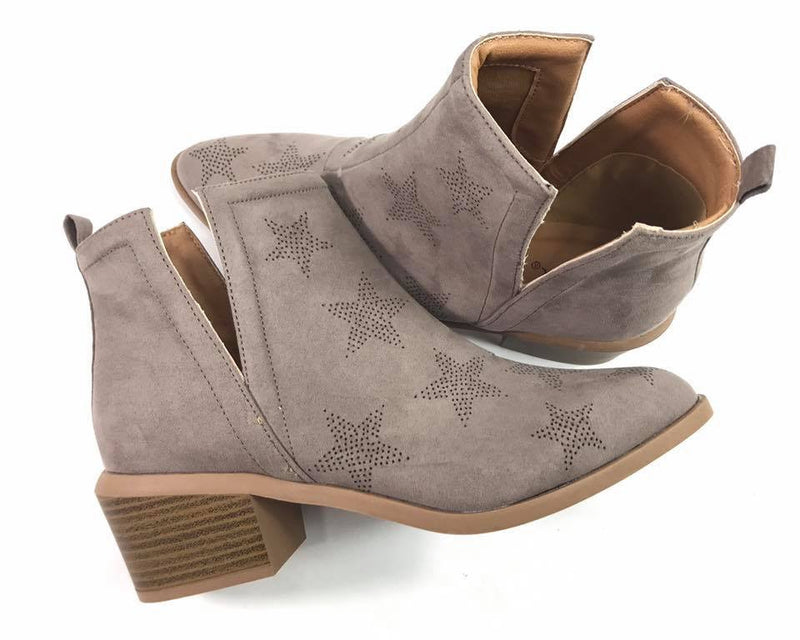 taupe star bootie - MOD Boutique