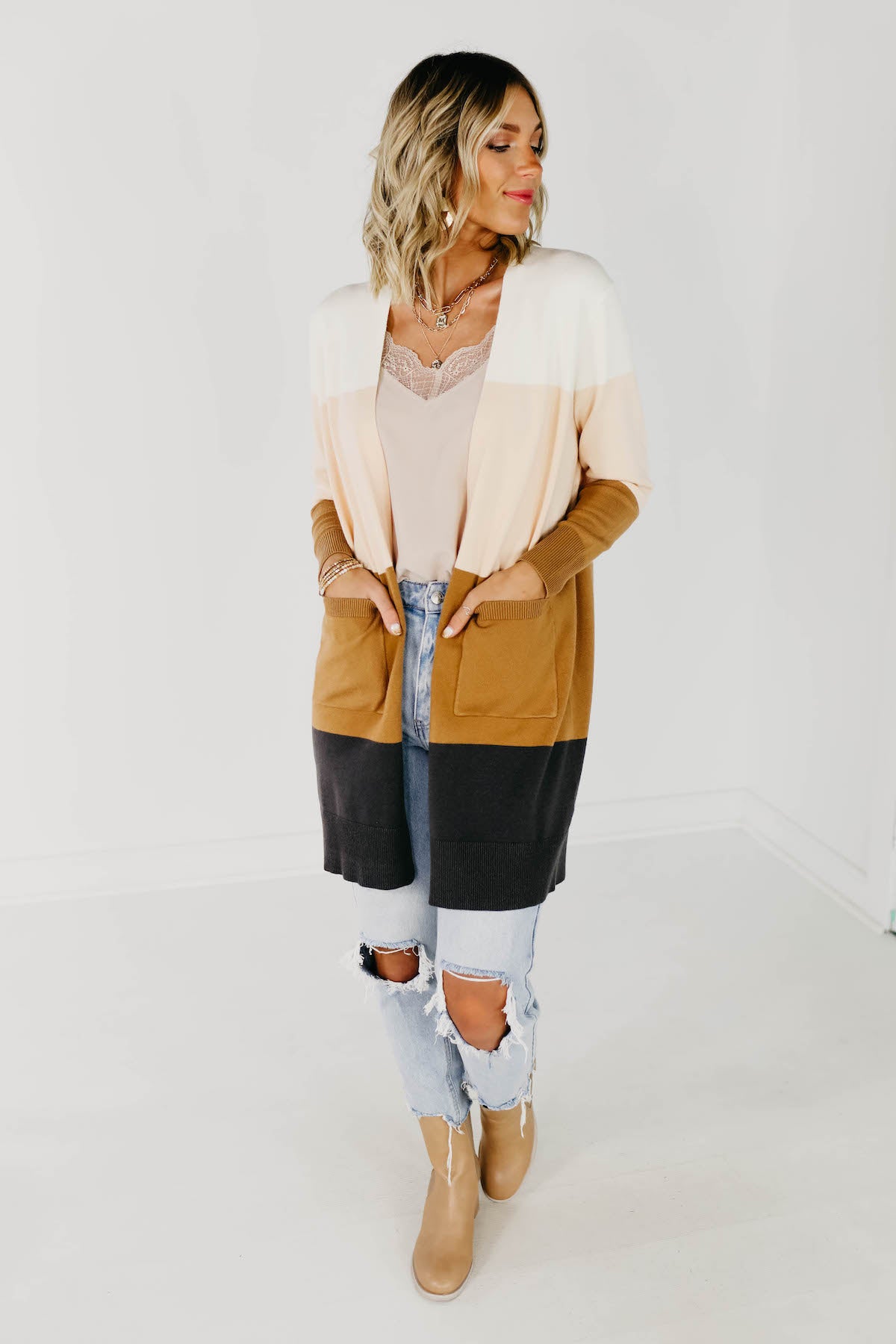 The Neapolitan Colorblock Cardigan - Multi