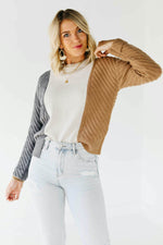 The Leena Mixed Hem Colorblock Sweater
