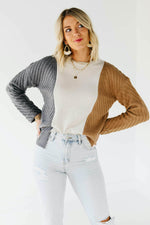 The Leena Mixed Hem Colorblock Sweater