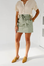 The Lily Dot Paperbag Skirt - Olive