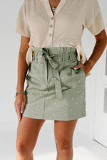The Lily Dot Paperbag Skirt - Olive