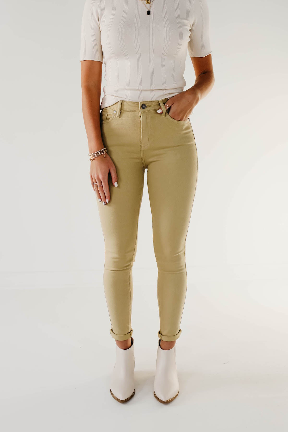 Kan Can Gemma 10 Inch High Rise Skinny - KC7294 Butter