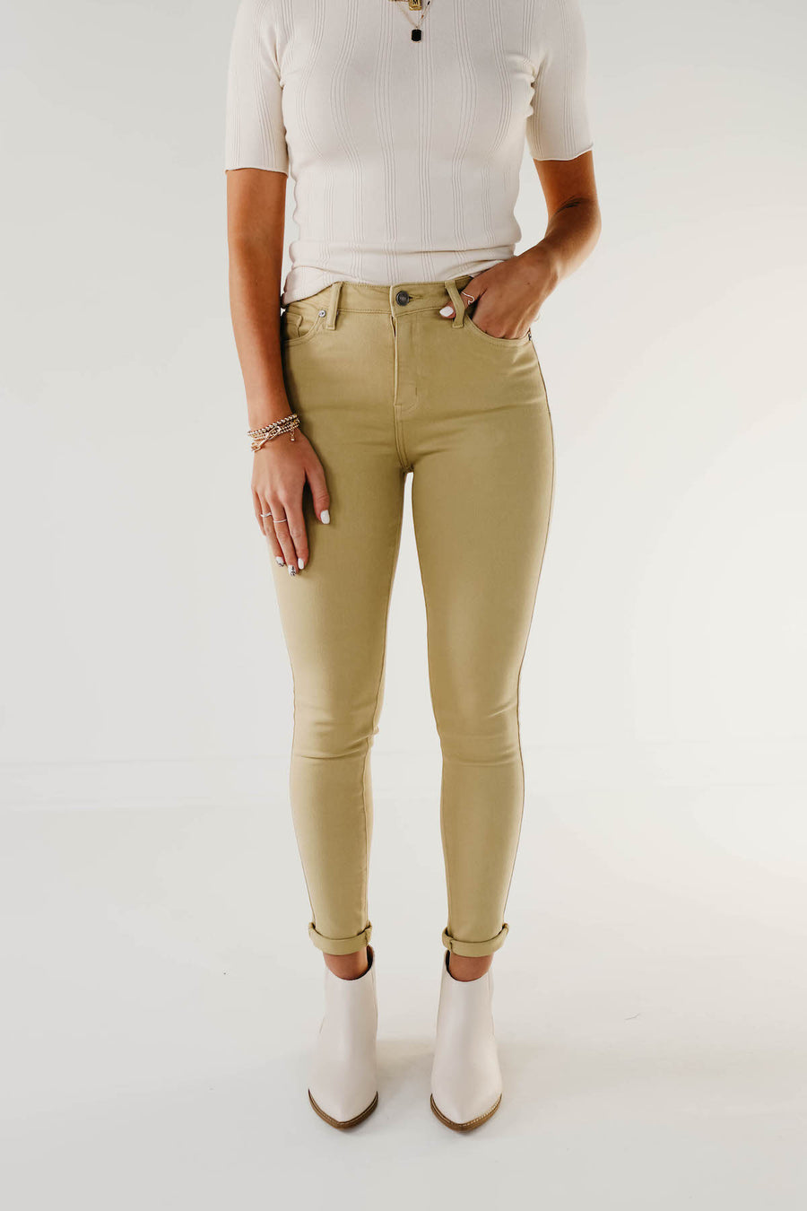 Kan Can Gemma 10 Inch High Rise Skinny - KC7294 Butter