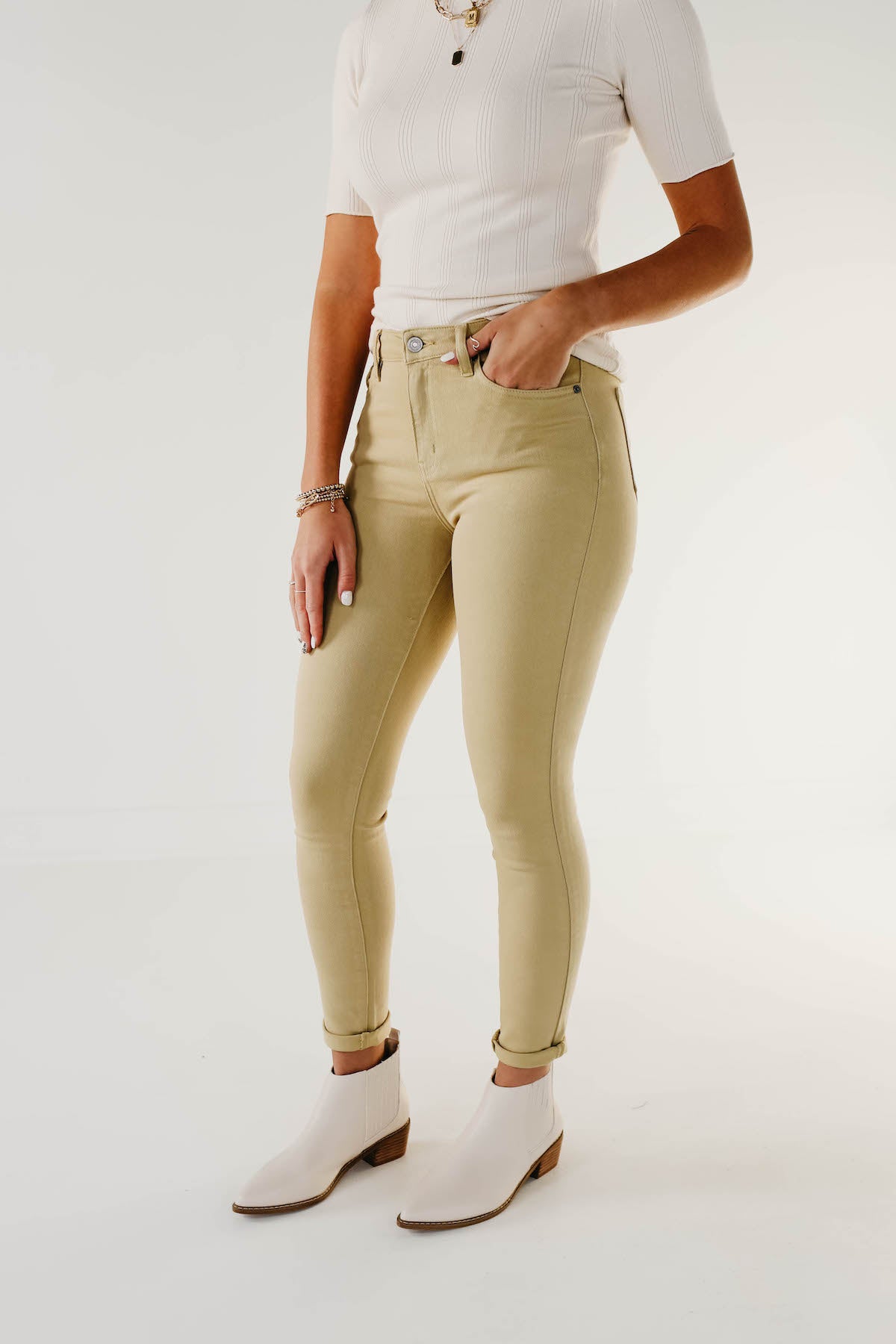 Kan Can Gemma 10 Inch High Rise Skinny - KC7294 Butter