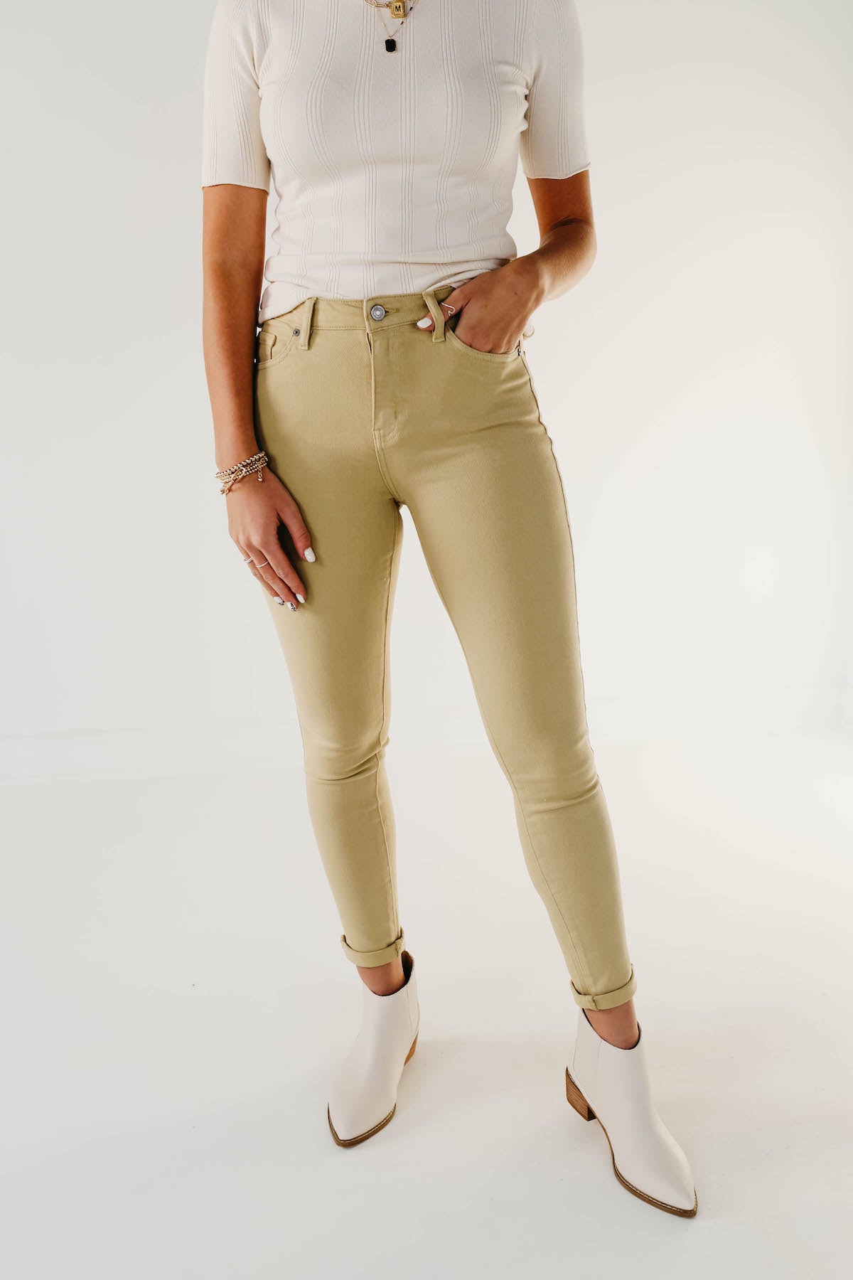 Kan Can Gemma 10 Inch High Rise Skinny - KC7294 Butter