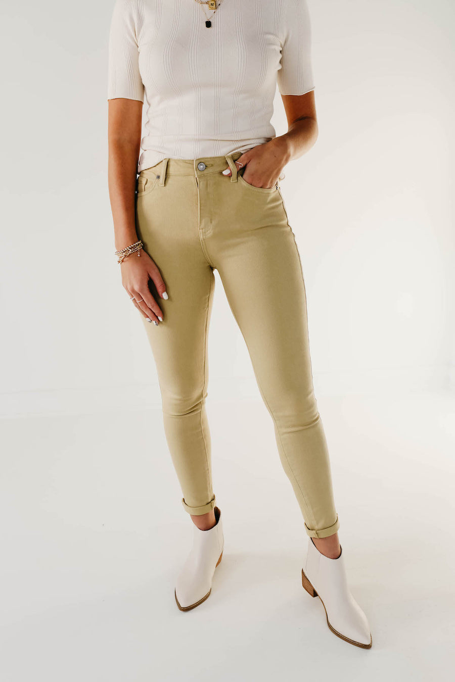 Kan Can Gemma 10 Inch High Rise Skinny - KC7294 Butter