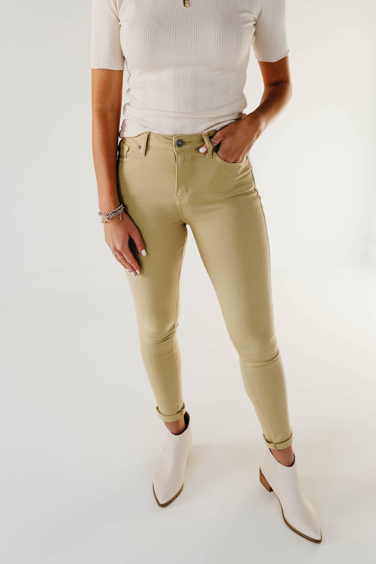 Kan Can Gemma 10 Inch High Rise Skinny - KC7294 Butter