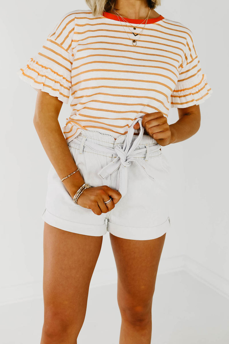The Lucida Paperbag Shorts - Light Denim