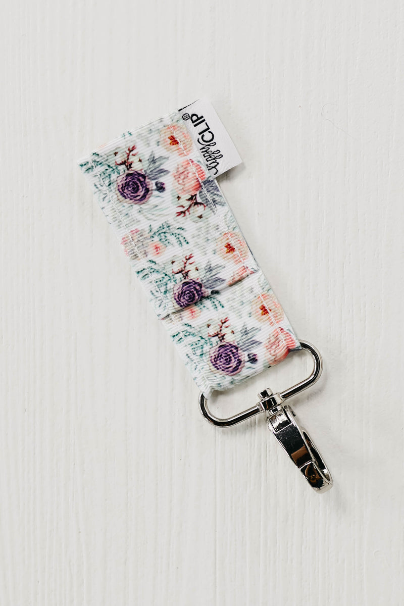 The Lippy Clip Floral Keychain - White