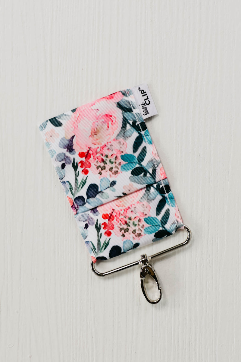 The Sani Clip Floral Keychain - Pink/Green