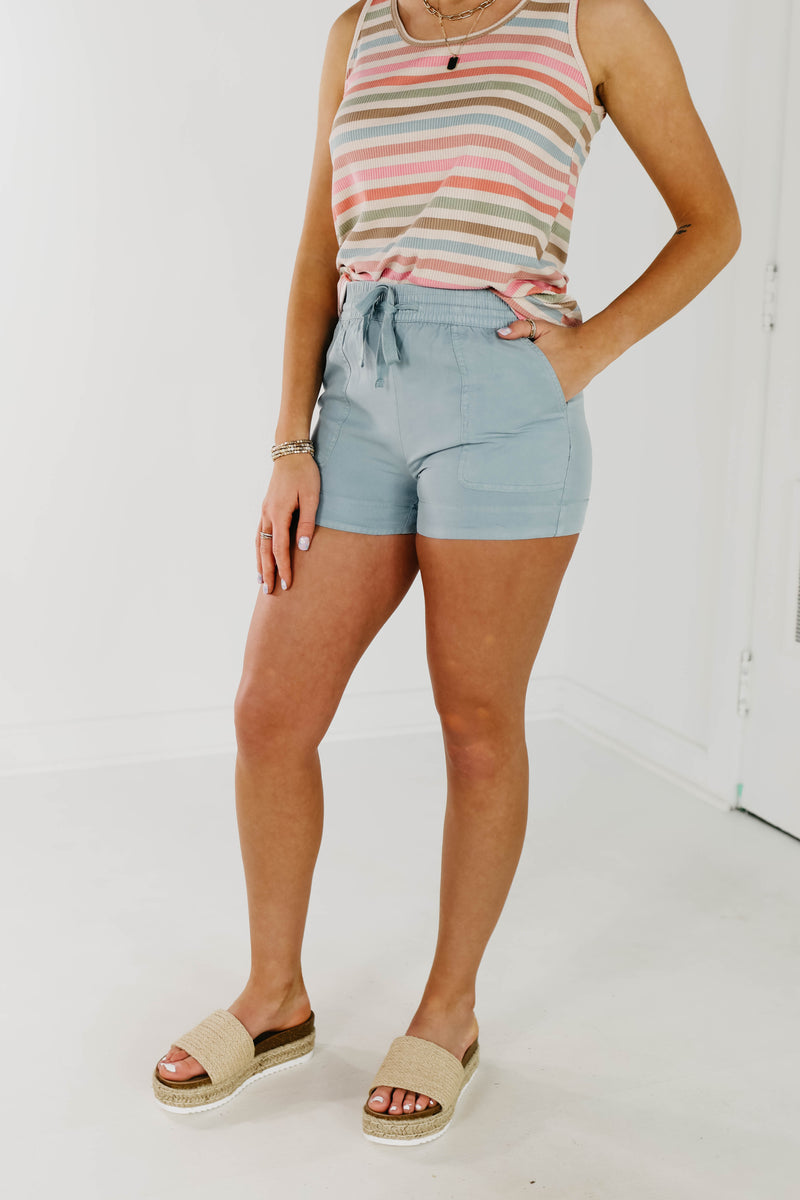 The Flora Tie Waist Tencel Shorts