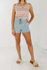The Flora Tie Waist Tencel Shorts
