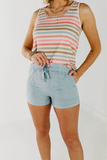 The Flora Tie Waist Tencel Shorts