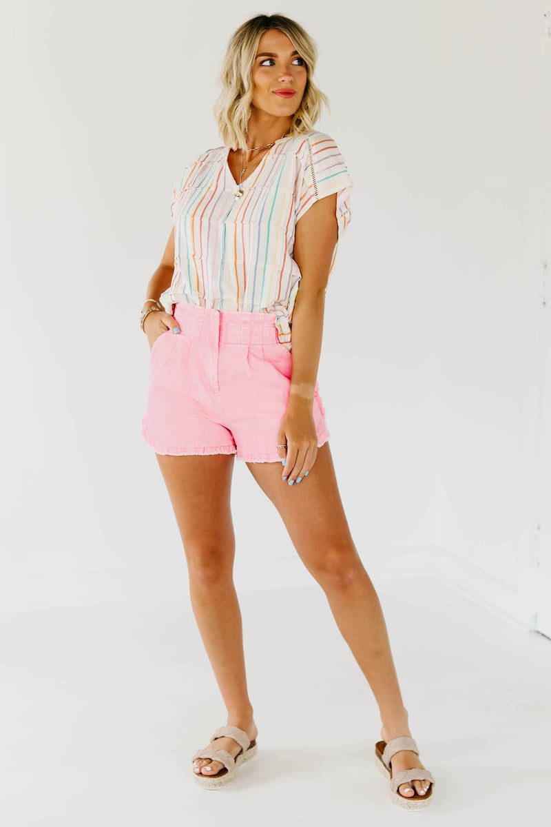 The Callum Pintuck Striped Top