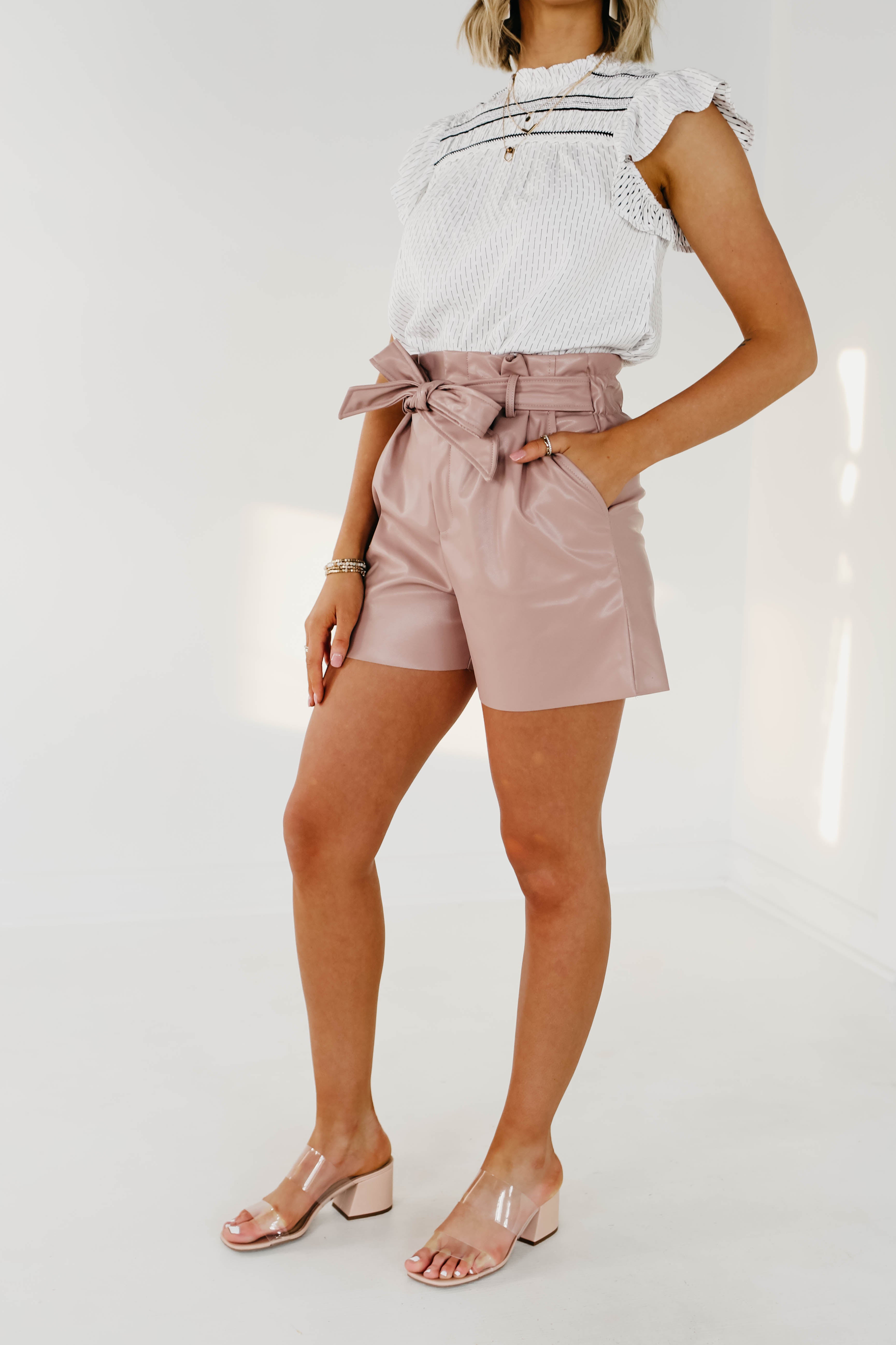 The Flynn Faux Leather Shorts