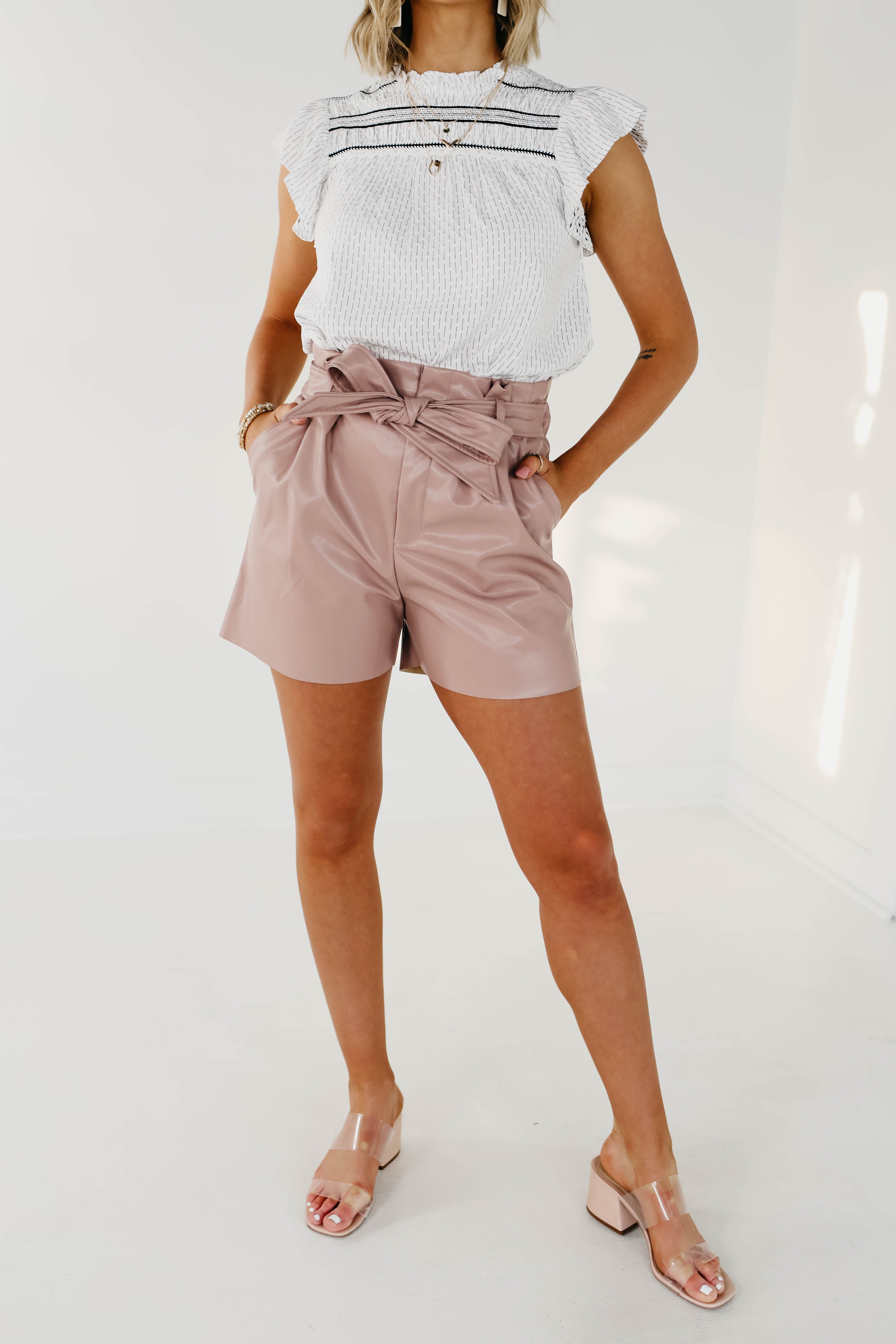 The Flynn Faux Leather Shorts