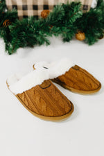The Aspen Cable Knit Slipper - Tan