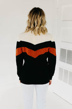 The Oasis Chevron Sweater - Black Multi