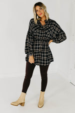 The Brady Plaid Shirt Dress - Navy