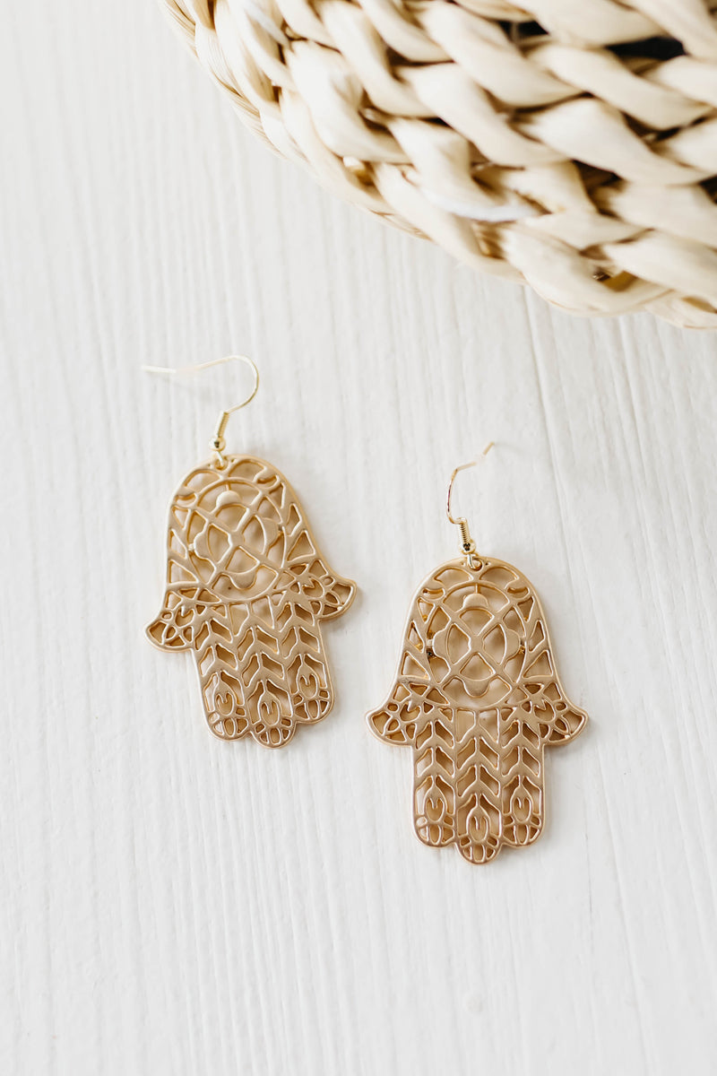 The Hasma Hand Earrings - Gold - FINAL SALE