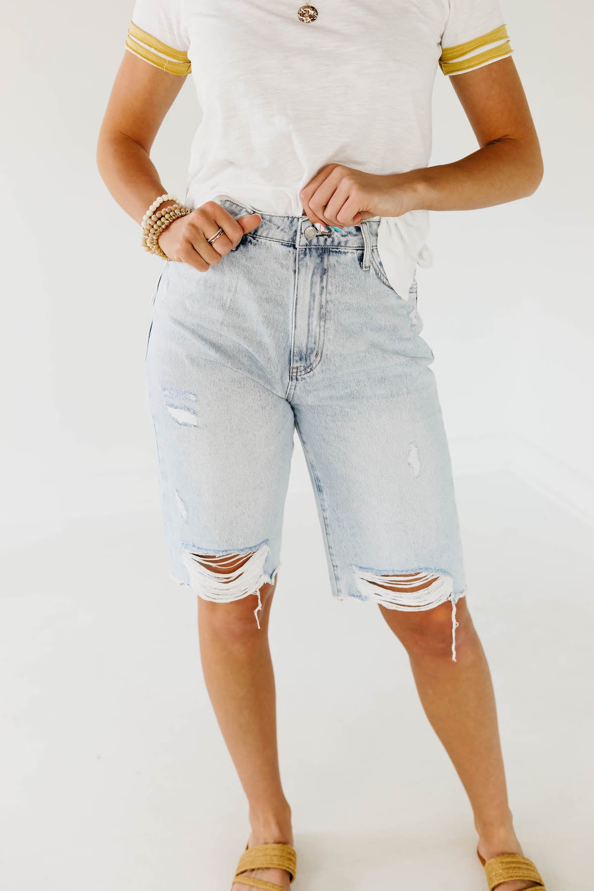 Vervet Denim | The Tammie 11" High Rise Bermuda Shorts - FINAL SALE