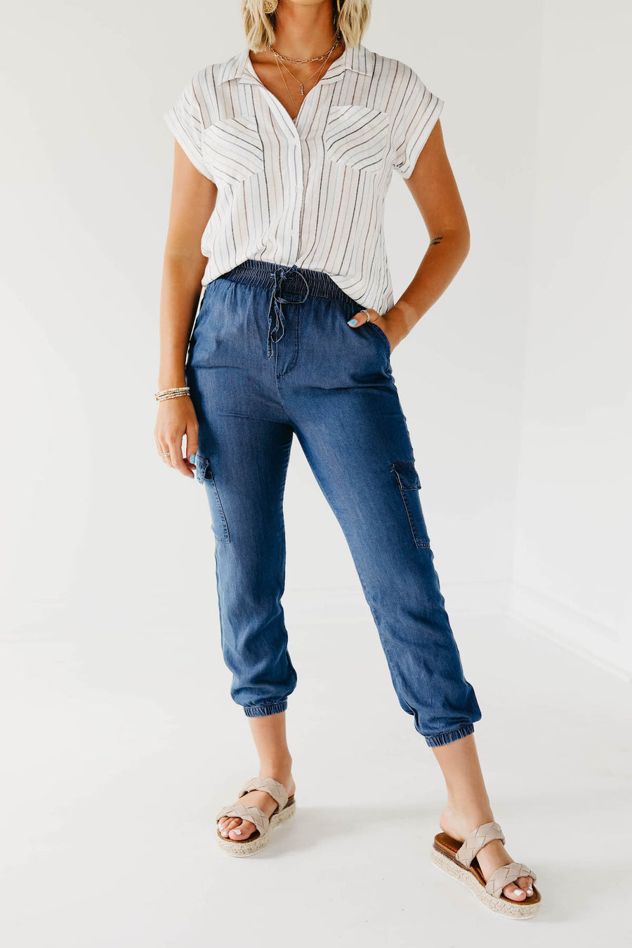 The Estella Cargo Denim Jogger