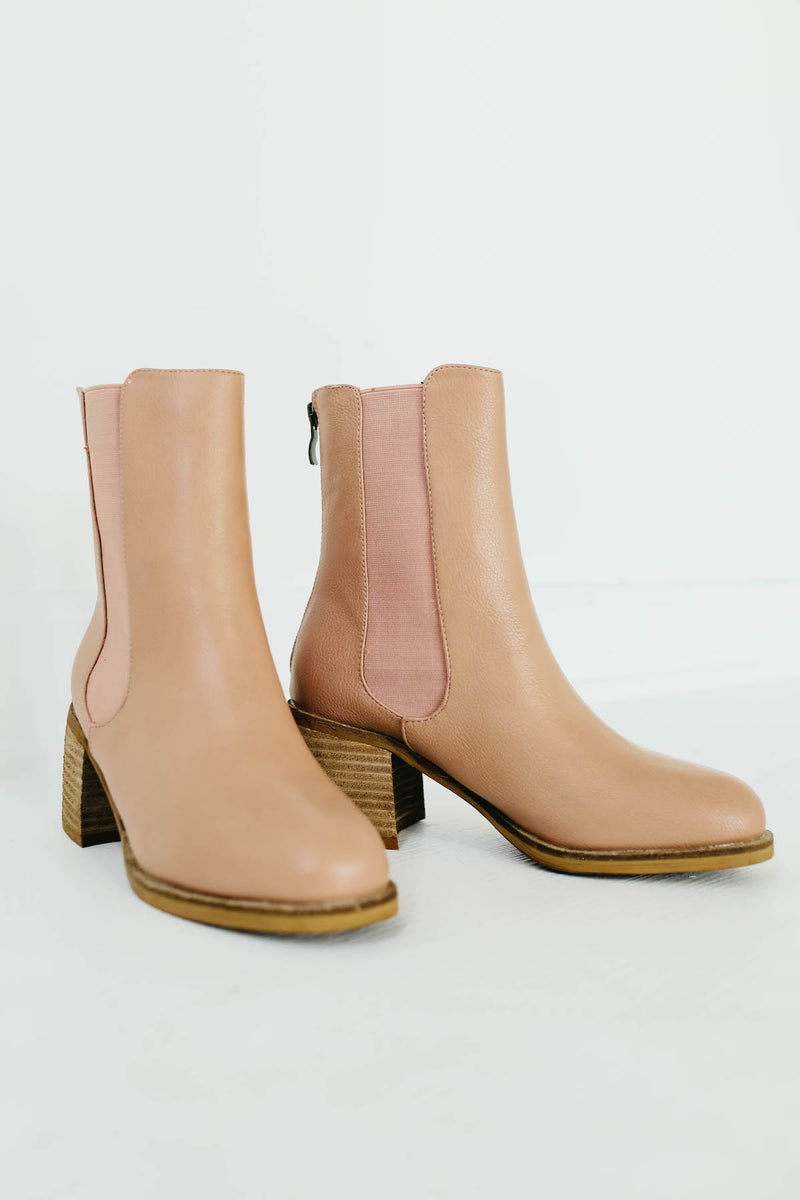 The Villa Chelsea Bootie | Blush
