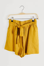 The Noelle Paperbag Shorts - Mustard