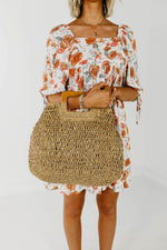 The Alvin Wooden Handle Straw Bag - FINAL SALE
