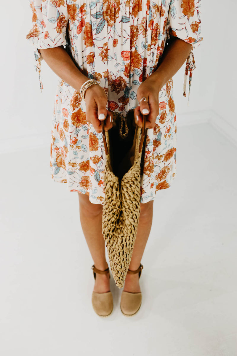 The Alvin Wooden Handle Straw Bag - FINAL SALE