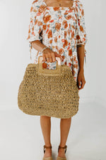 The Alvin Wooden Handle Straw Bag - FINAL SALE