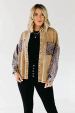 The Myla Leopard Contrast Button Down Jacket