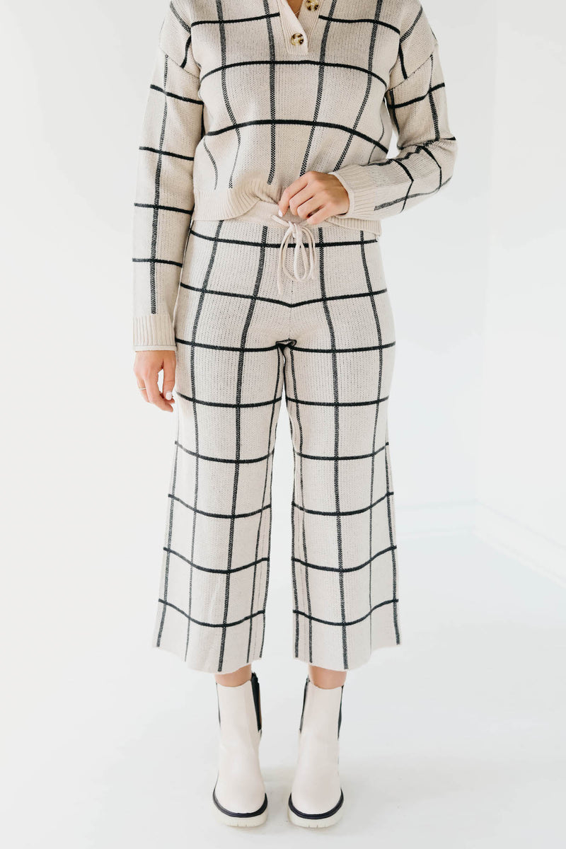 The Laila Grid Crop Wide Leg Pants