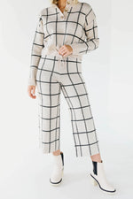 The Laila Grid Crop Wide Leg Pants
