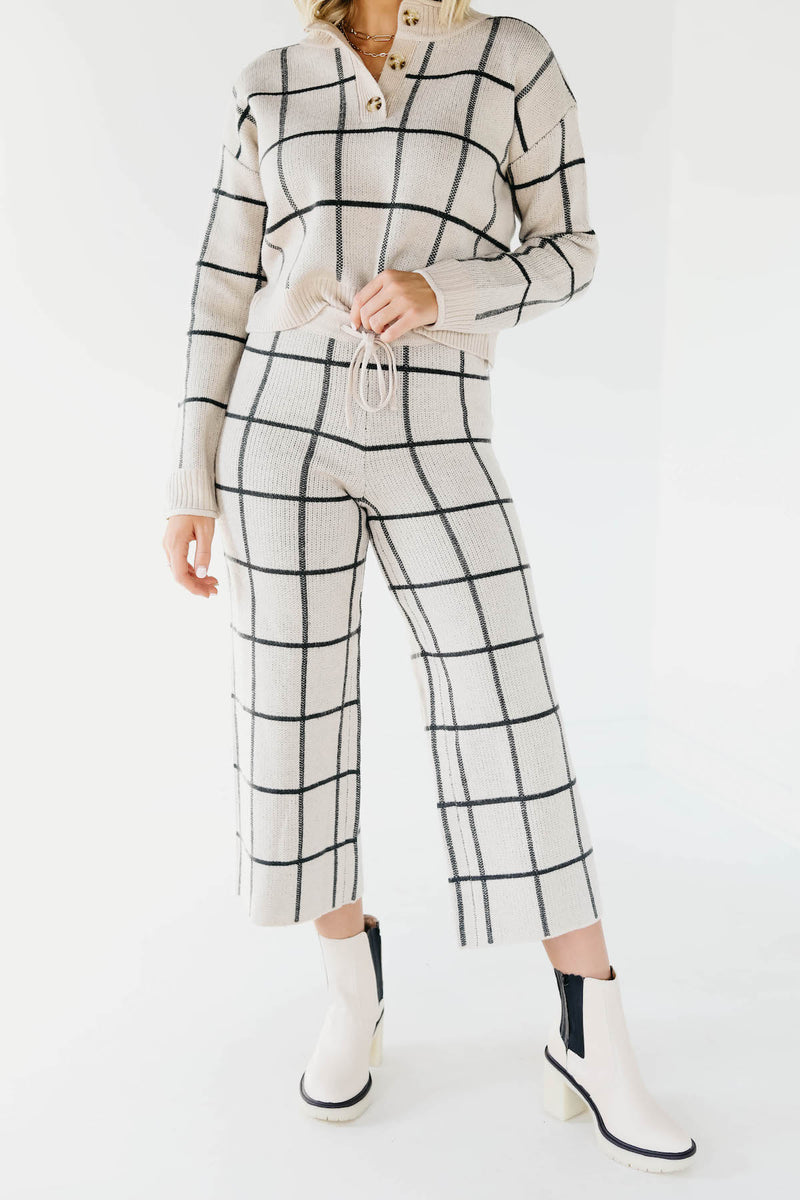 The Laila Grid Crop Wide Leg Pants