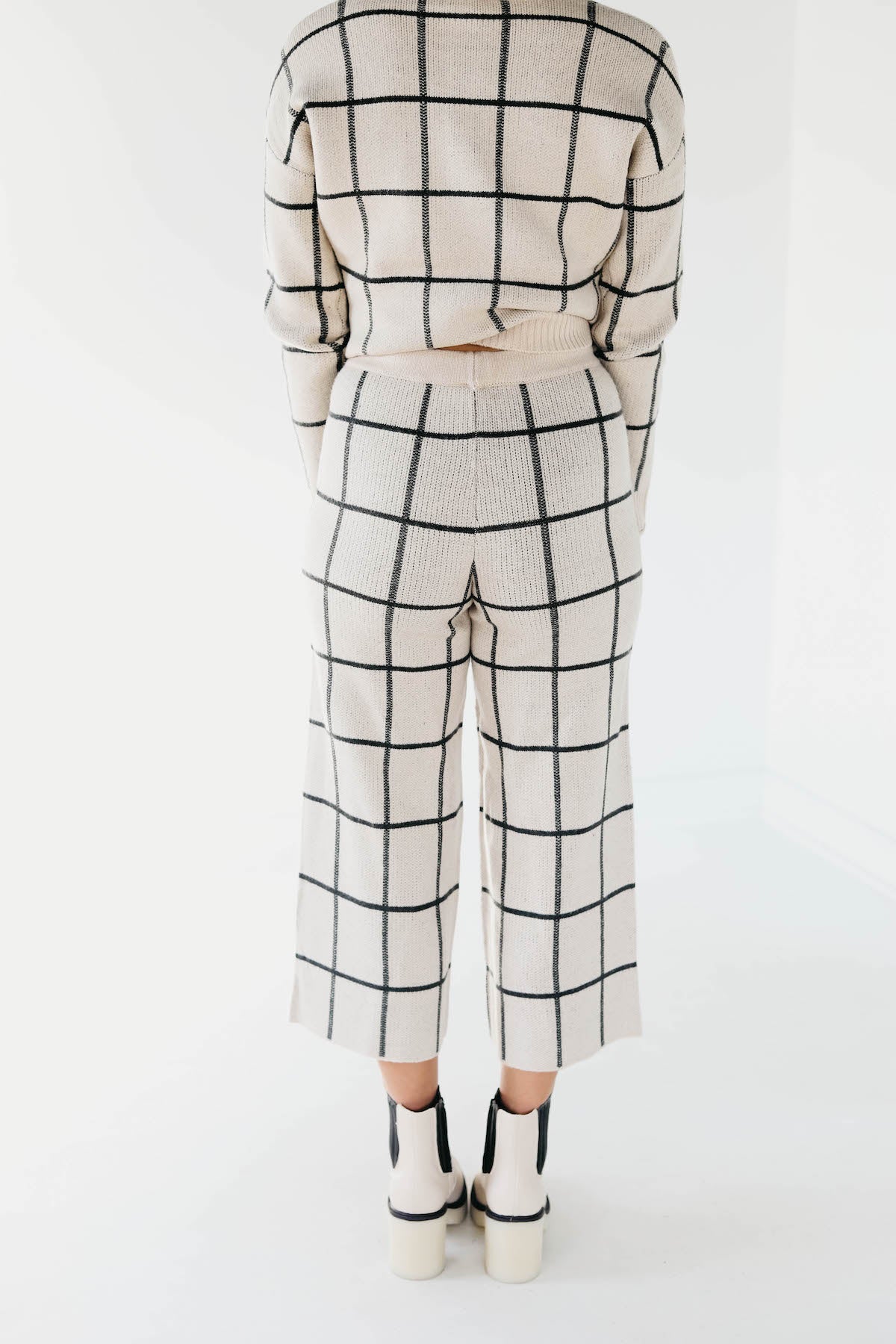 The Laila Grid Crop Wide Leg Pants