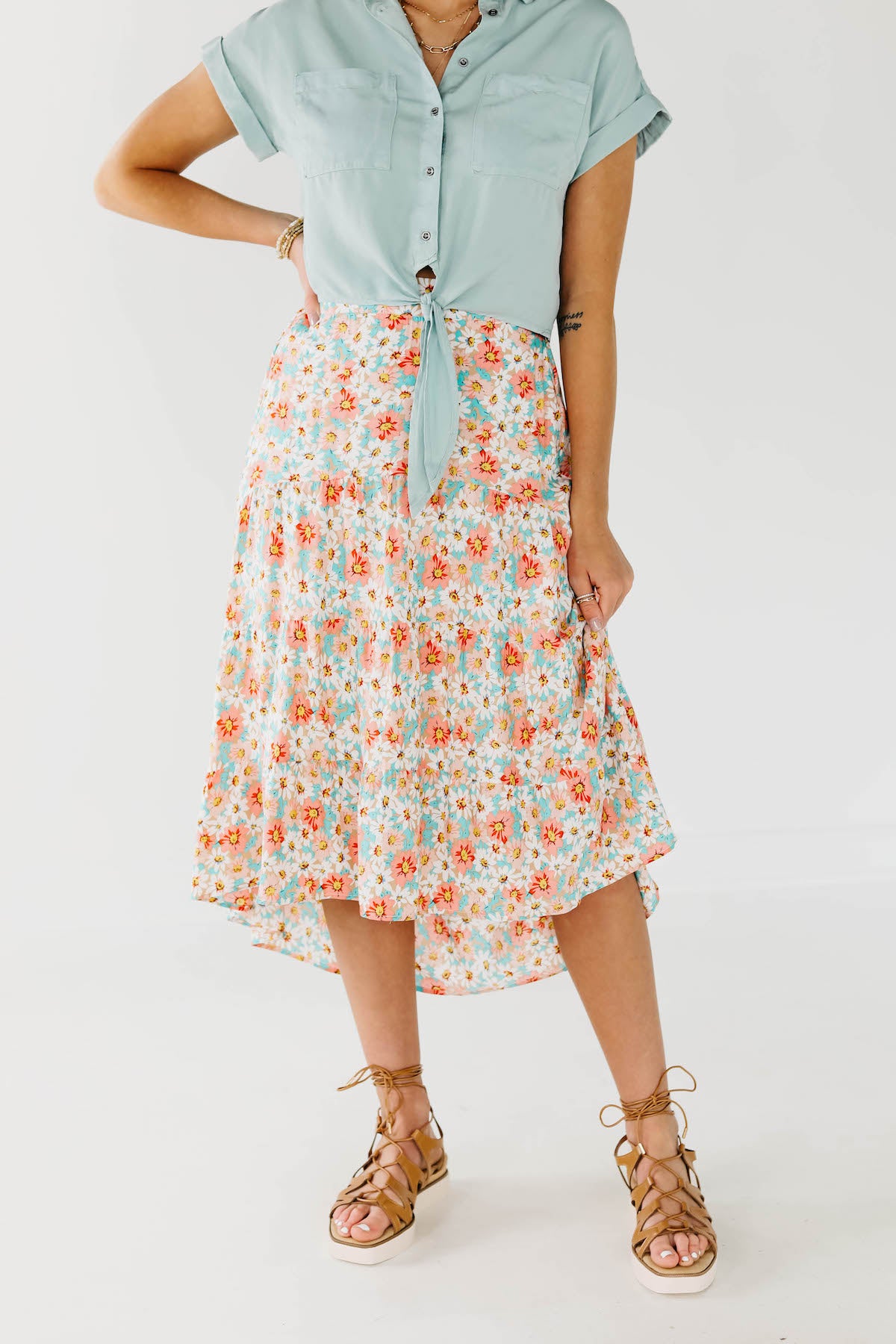 The Gannon Floral Midi Skirt